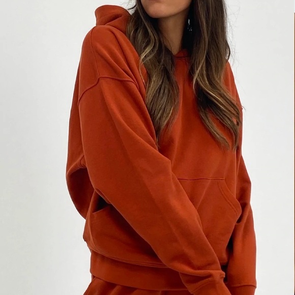 NWT WeWoreWhat oversized hoodie sweatshirt - color Rust - Picture 7 of 7